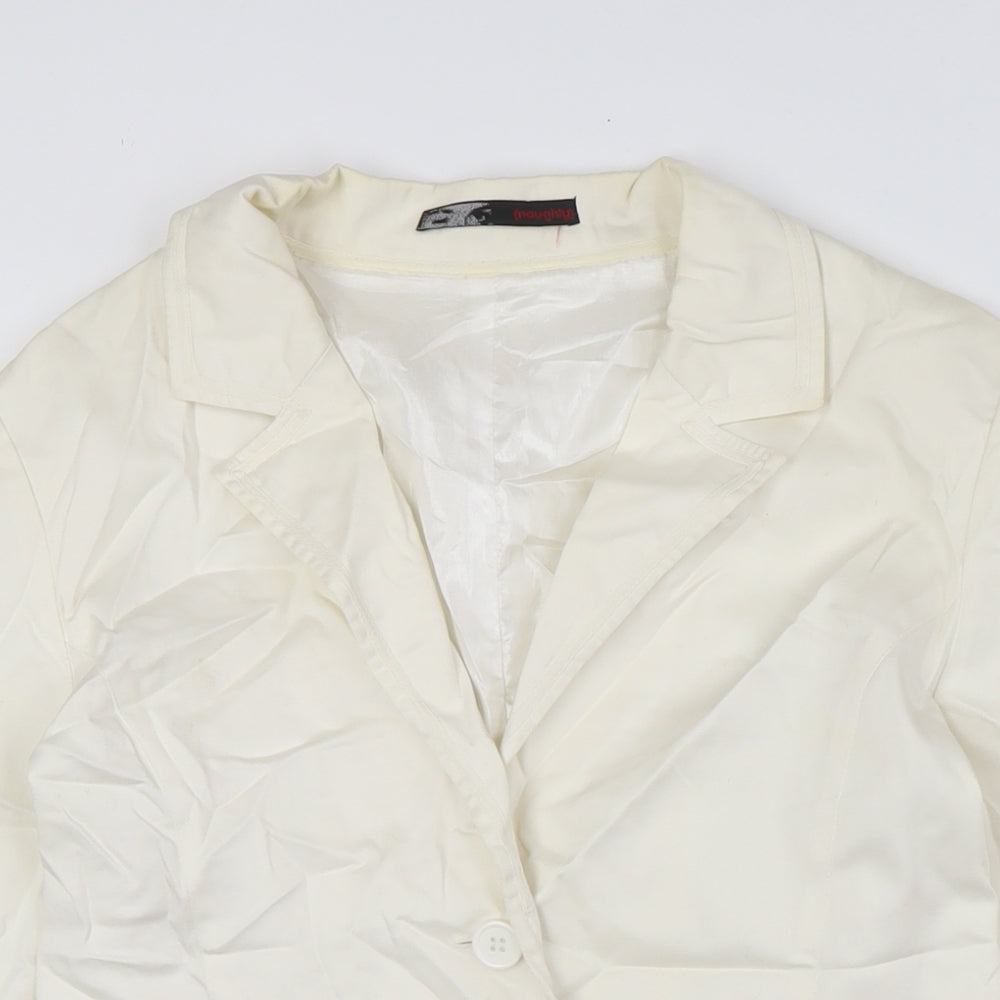 Naughty Womens Ivory Jacket Size 12 Button