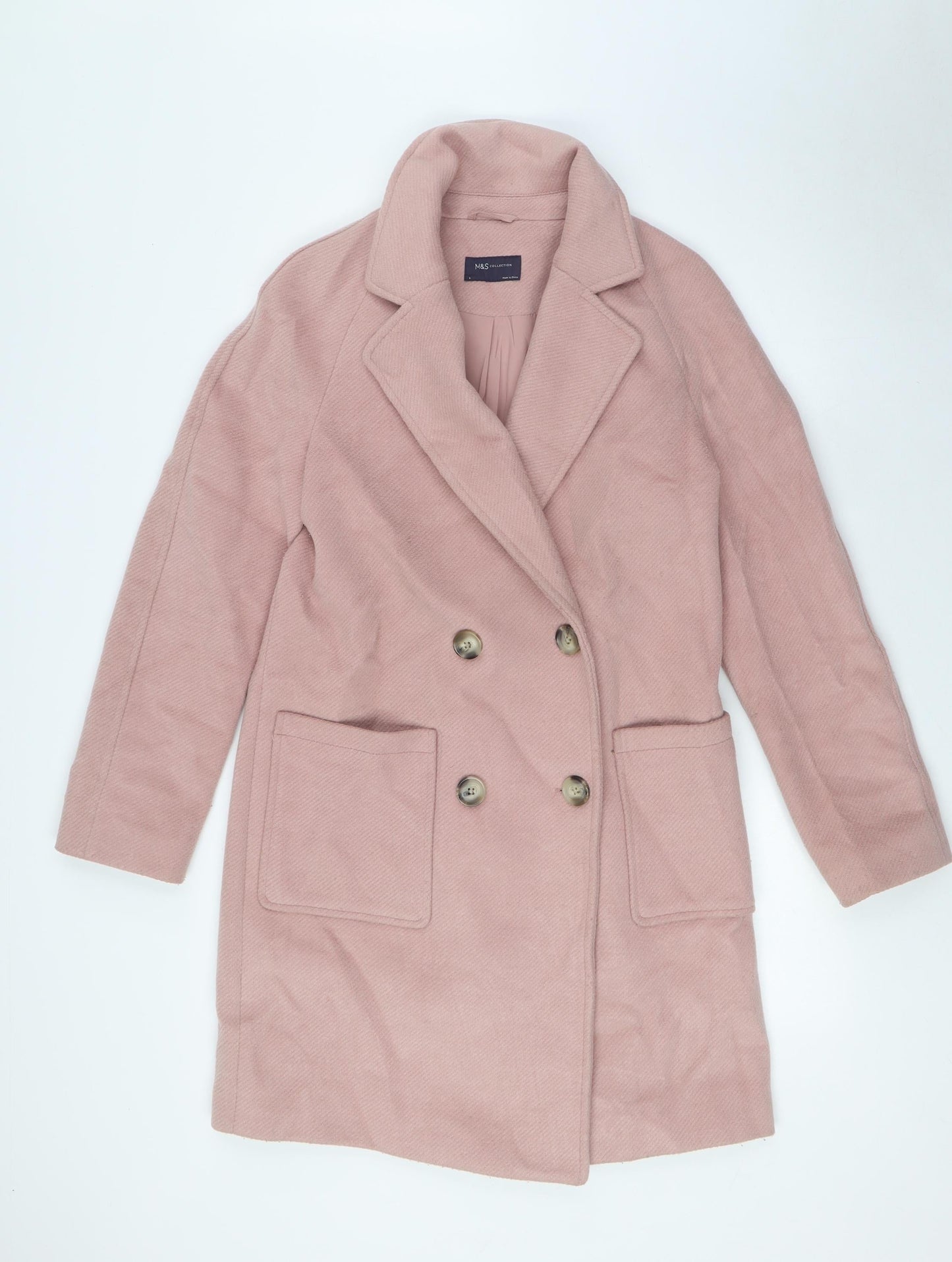 Womens UK Size 8 Marks and Spencer Pink Overcoat