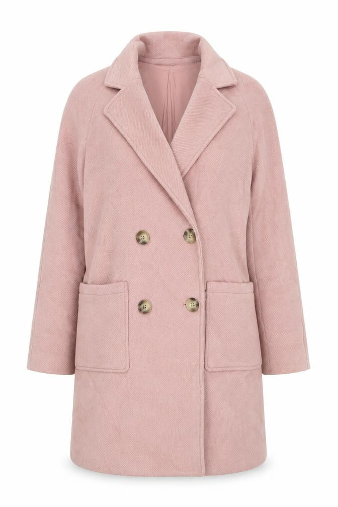 Marks & Spencer Womens Pink Overcoat Coat Size 8 Button - Dusk