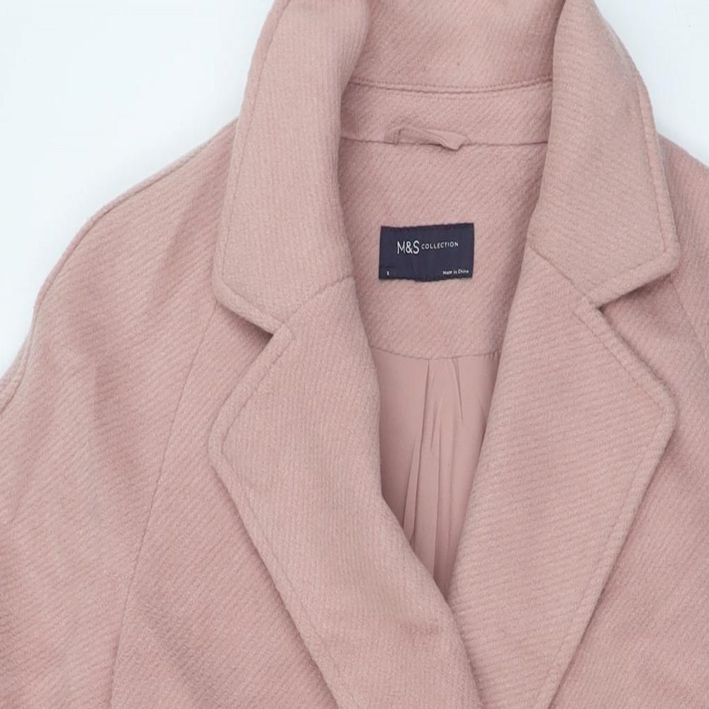 Womens UK Size 8 Marks and Spencer Pink Overcoat