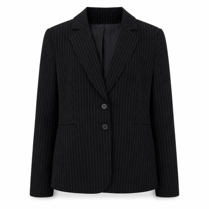 Jones New York Womens Black Striped Jacket Size 14 Button