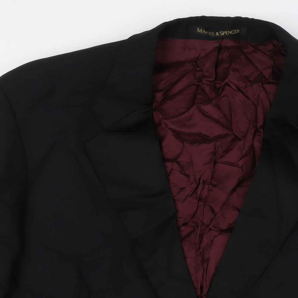 Mens UK Size 44 Marks and Spencer Big & Tall Black Suit Tuxedo