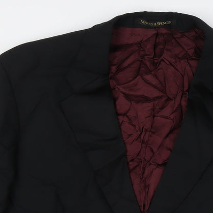 Mens UK Size 44 Marks and Spencer Big & Tall Black Suit Tuxedo