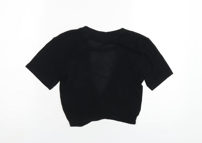 Cooperative Womens Black Cotton Basic T-Shirt Size S Round Neck