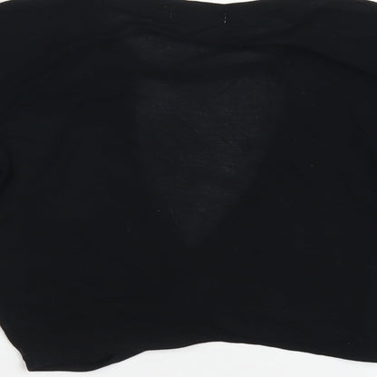 Cooperative Womens Black Cotton Basic T-Shirt Size S Round Neck