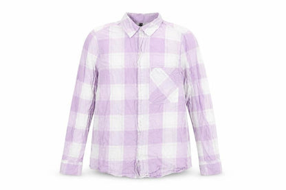 H&M Womens Purple Plaid Cotton Basic Button-Up Size S Collared