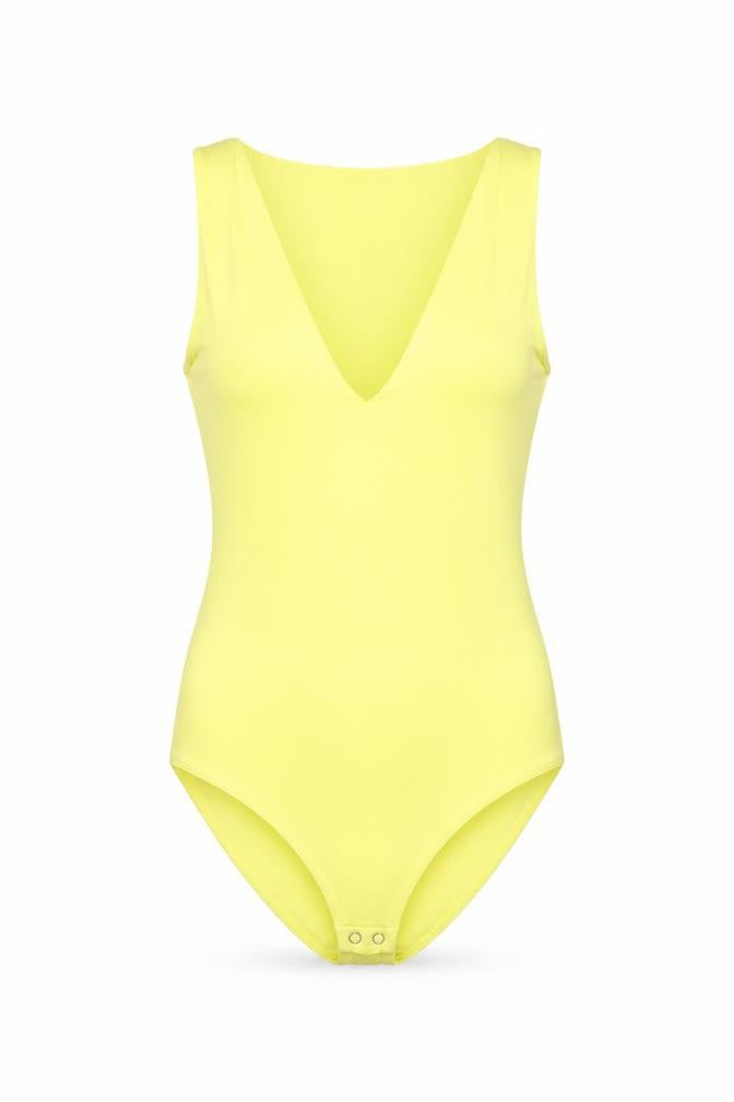 Womens UK Size M Stradivarius One-Piece Yellow Bodysuit