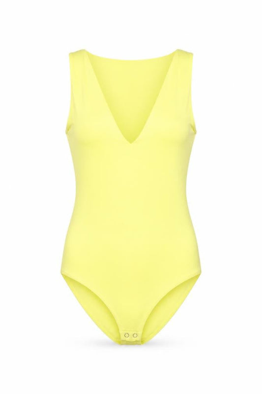 Womens UK Size M Stradivarius One-Piece Yellow Bodysuit