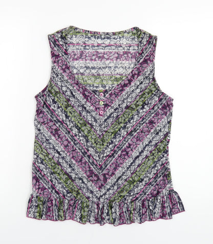Womens UK Size 12 Per Una Multicoloured Basic Tank
