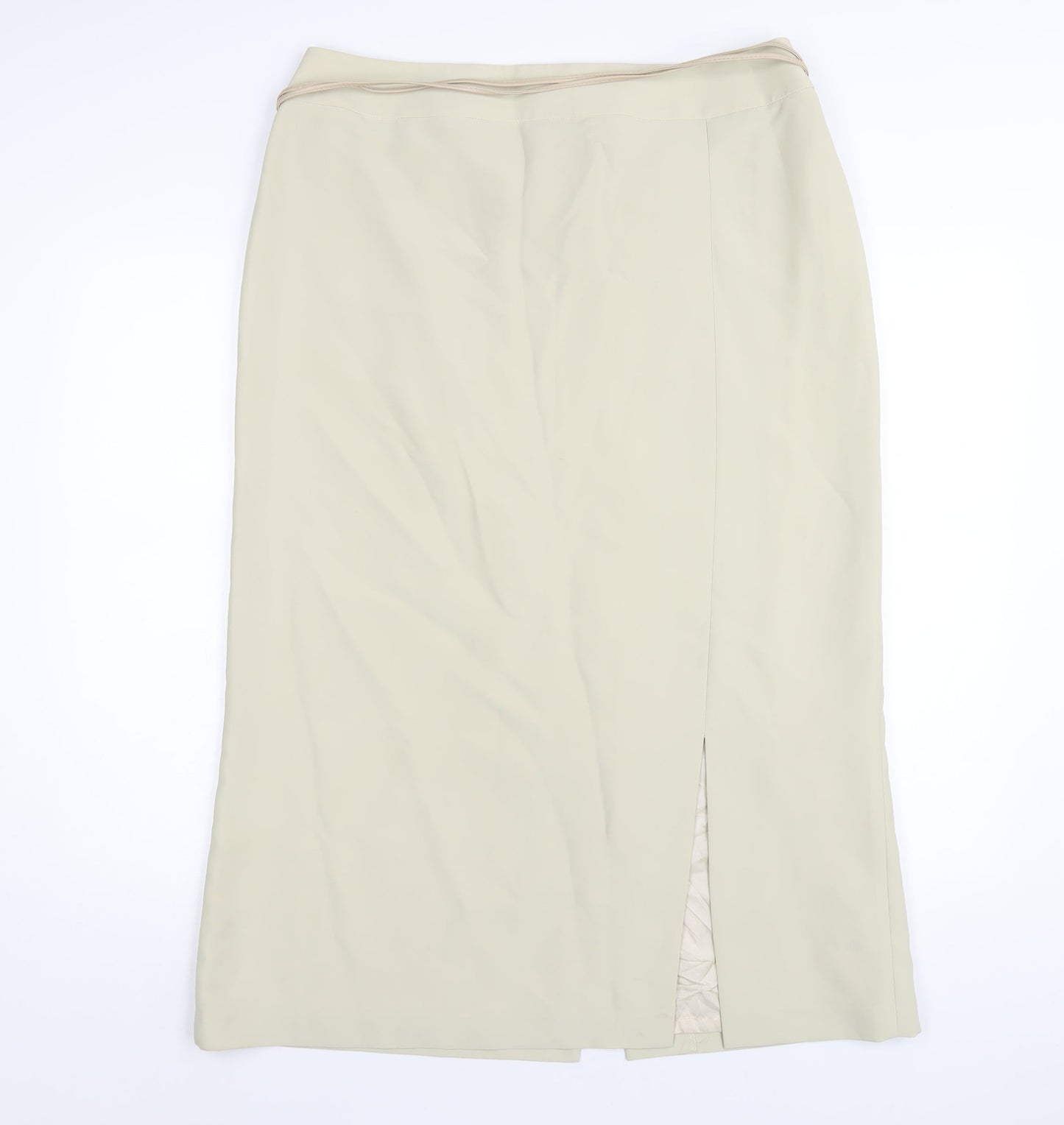 Roman Womens Beige Polyester A-Line Skirt Size 18 Zip