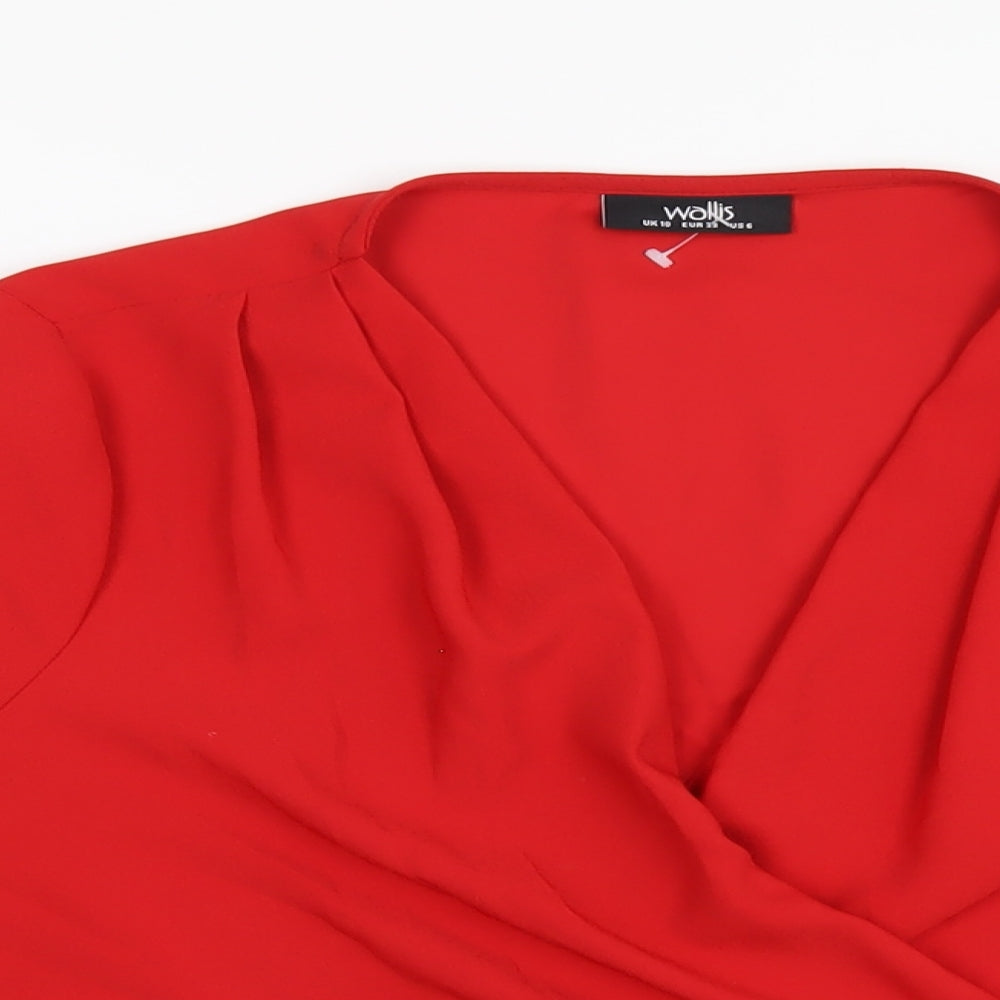 Womens UK Size 10 Wallis Red Basic Blouse