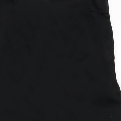 Uniqlo Womens Black Polyester A-Line Size M V-Neck Zip