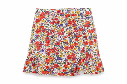 Urban Revivo Womens Multicoloured Floral Viscose Mini Skirt Size 10 Zip