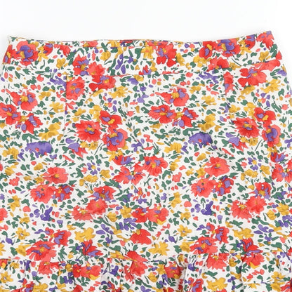 Urban Revivo Womens Multicoloured Floral Viscose Mini Skirt Size 10 Zip