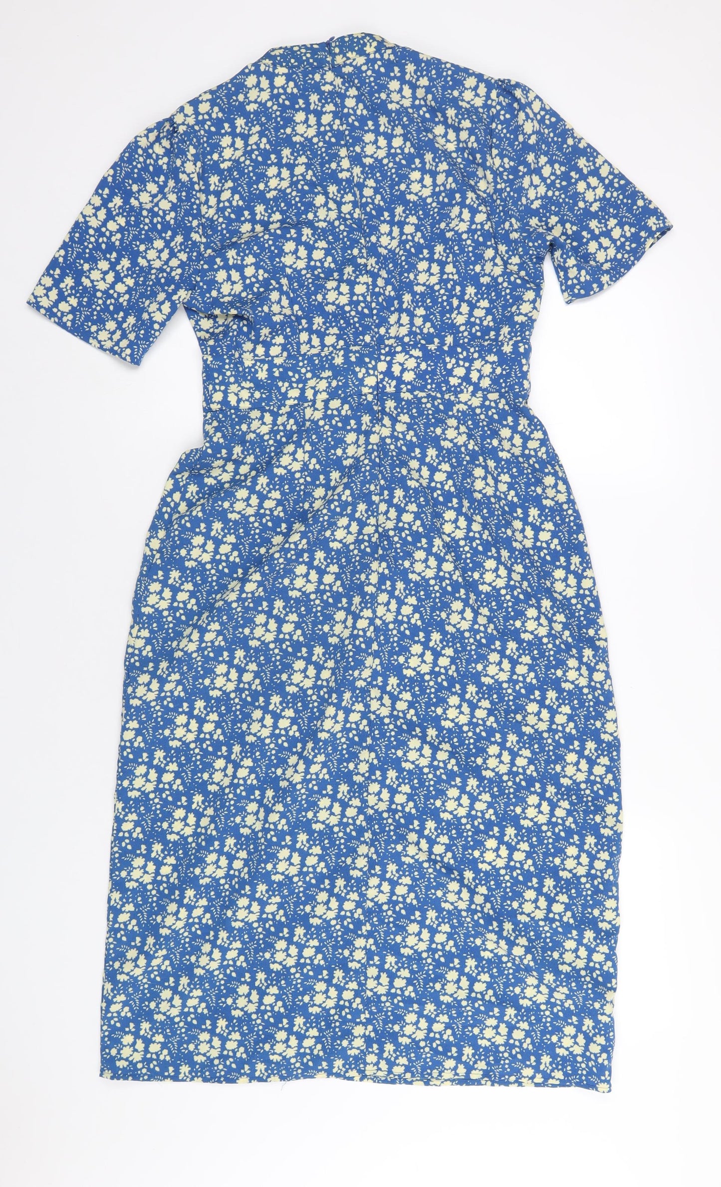 ASOS Womens Blue Polyester A-Line Size 12 Round Neck Zip
