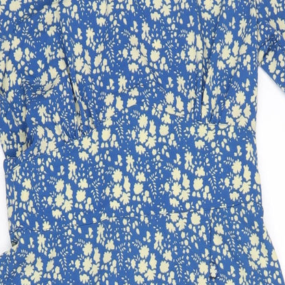 ASOS Womens Blue Polyester A-Line Size 12 Round Neck Zip