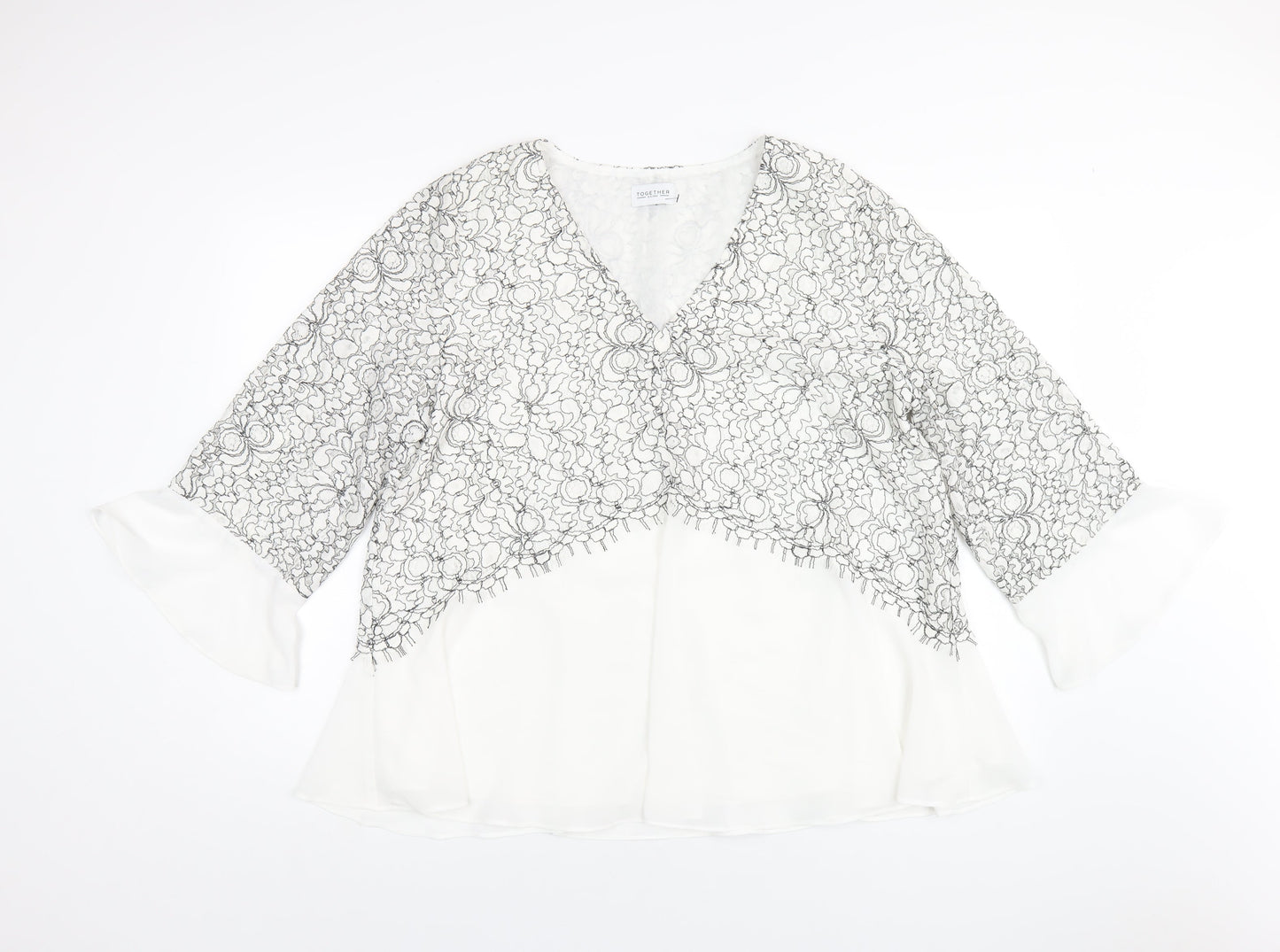 Womens UK Size 18 Together White Basic Blouse
