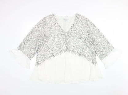 Womens UK Size 18 Together White Basic Blouse