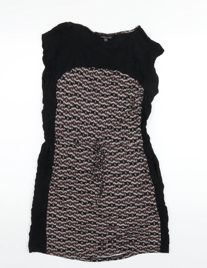 Warehouse Womens Multicoloured Geometric Viscose A-Line Size 10 Round Neck Pullover