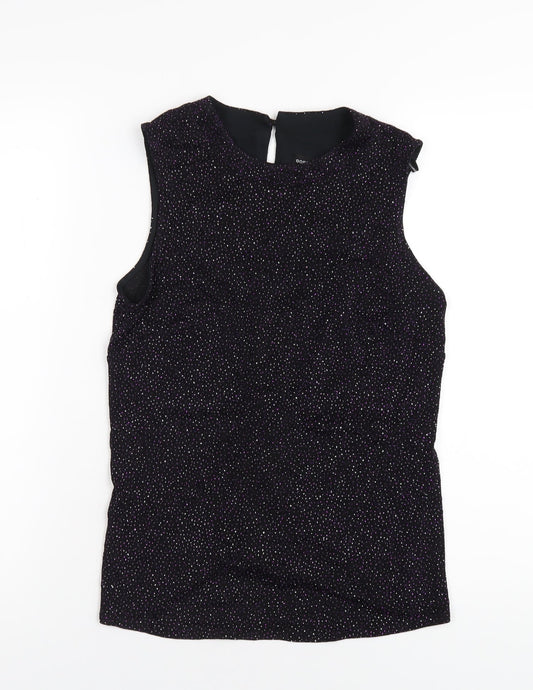 Womens UK Size 10 Dorothy Perkins Black Basic T-Shirt