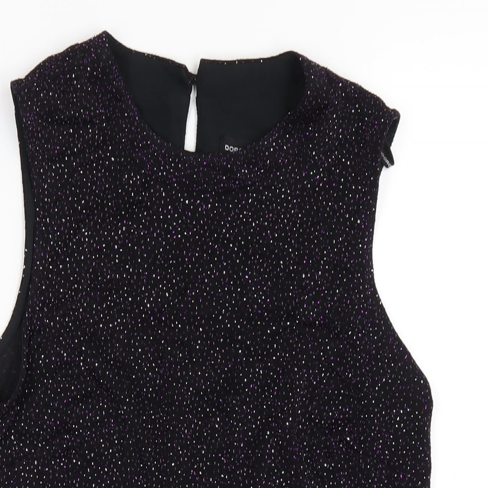 Womens UK Size 10 Dorothy Perkins Black Basic T-Shirt