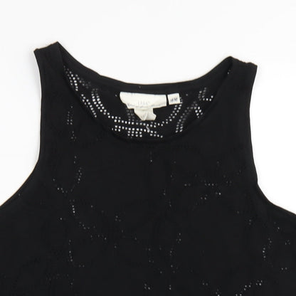 Womens UK Size M H&M Black Basic Tank