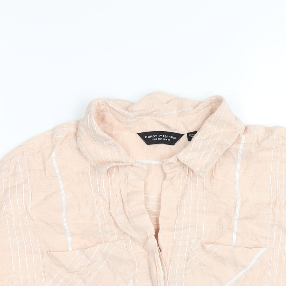 Womens UK Size 16 Dorothy Perkins Pink Basic Button-Up