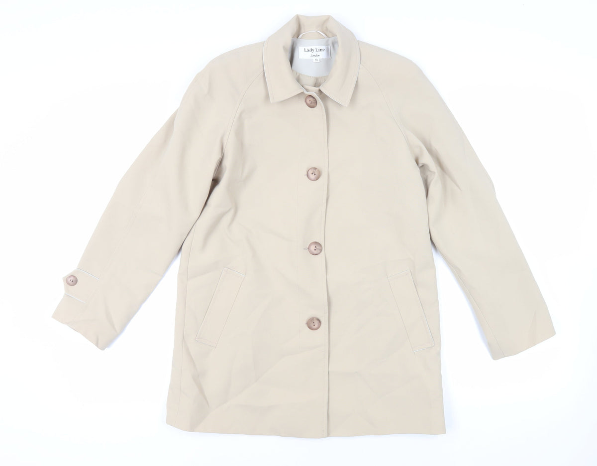 Lady Line London Womens Beige Jacket Size 10 Button