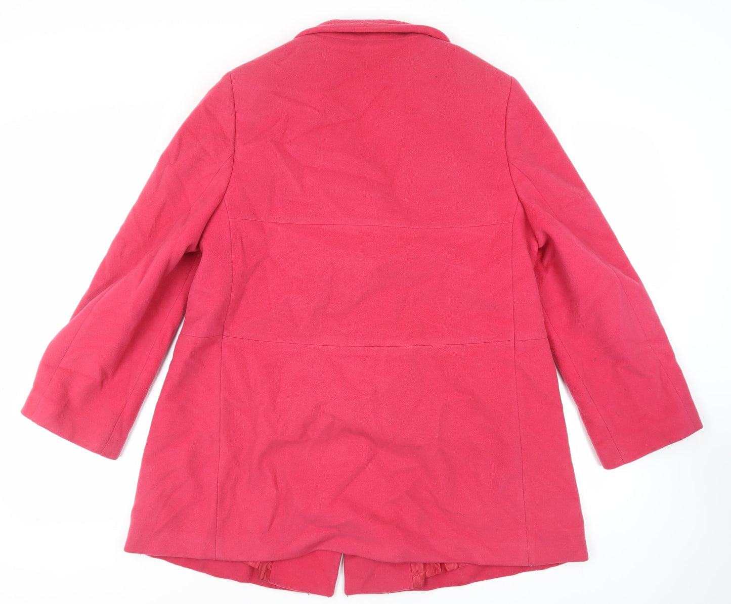 Basler Womens Pink Wool Cashmere Pea Coat Size 16