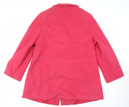 Basler Womens Pink Wool Cashmere Pea Coat Size 16