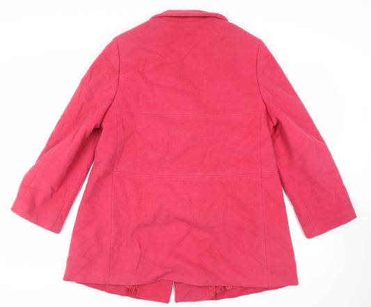 Basler Womens Pink Wool Cashmere Pea Coat Size 16