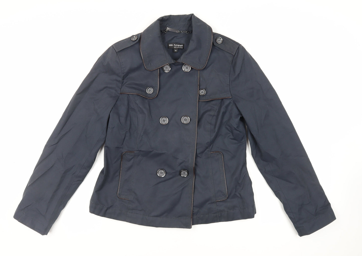 Autograph Womens Blue Jacket Size 12 Button