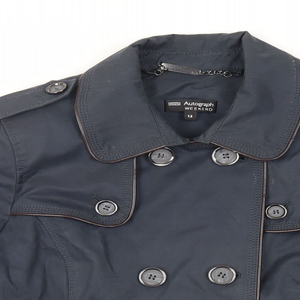 Autograph Womens Blue Jacket Size 12 Button