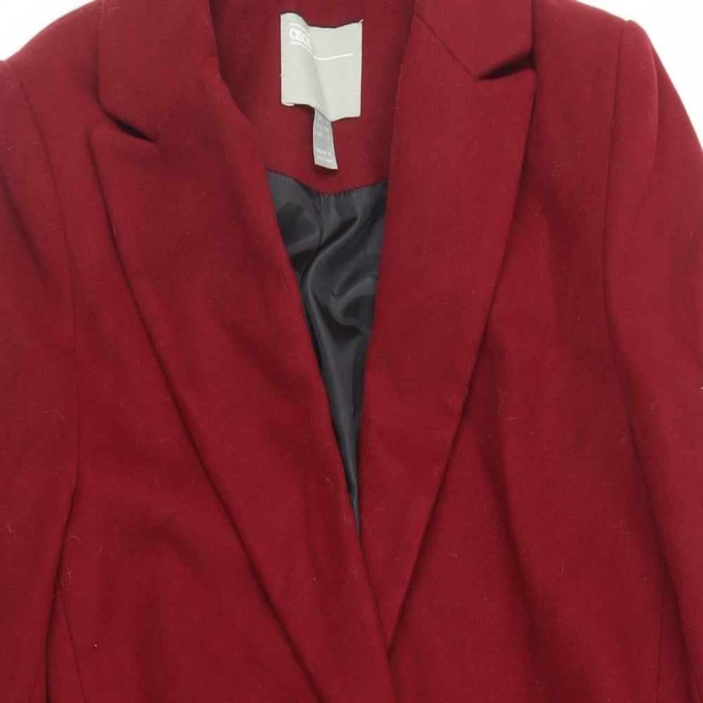 Womens UK Size 6 ASOS Red Overcoat