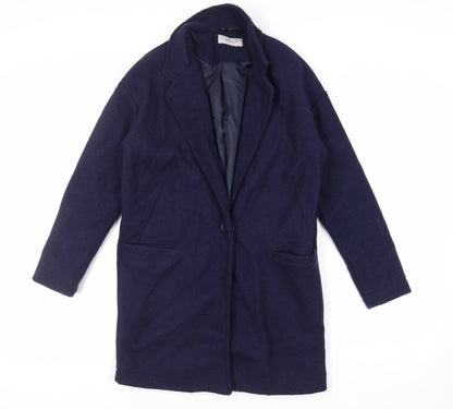 Womens UK Size 8 Per Una Blue Overcoat