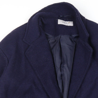 Womens UK Size 8 Per Una Blue Overcoat