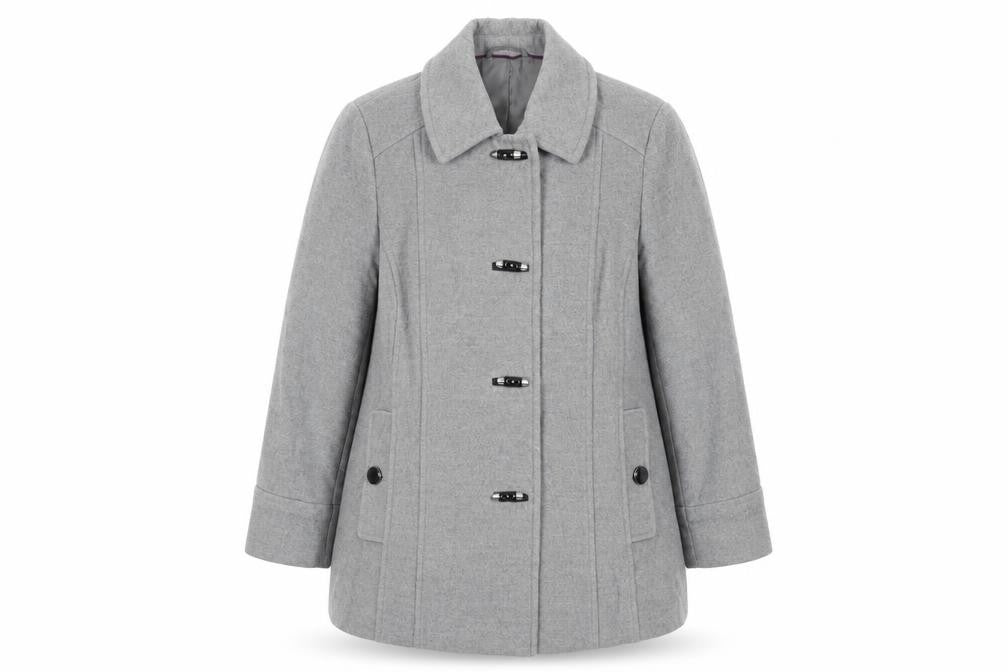 Marks & Spencer Womens Grey Overcoat Coat Size 20 Toggle