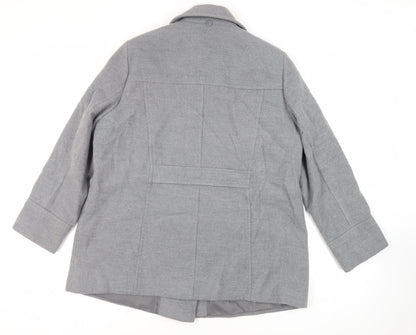 Marks and Spencer Womens Grey Overcoat Coat Size 20 Toggle