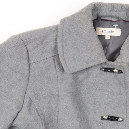 Marks and Spencer Womens Grey Overcoat Coat Size 20 Toggle
