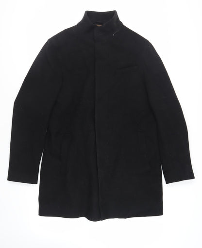 Mens UK Size L Marks and Spencer Black Overcoat
