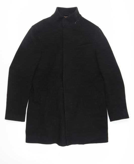 Mens UK Size L Marks and Spencer Black Overcoat