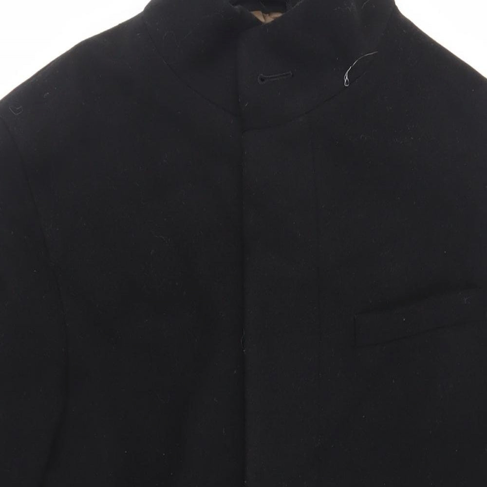 Mens UK Size L Marks and Spencer Black Overcoat