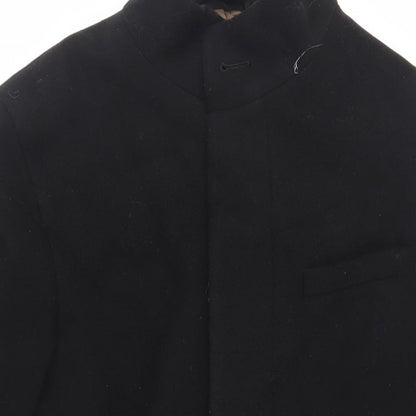 Mens UK Size L Marks and Spencer Black Overcoat