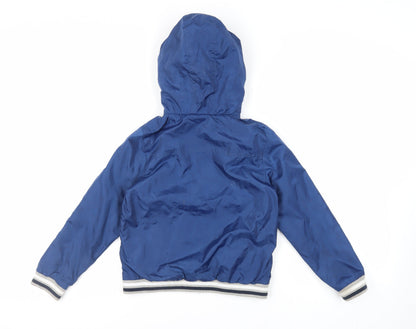 Dunnes Stores Boys Blue Windbreaker Jacket Size 10 Years Zip - Hooded
