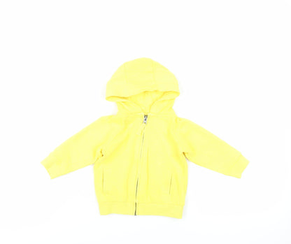 NEXT Baby Yellow Cotton Full Zip Jumper Size 9-12 Months Zip - Hooded