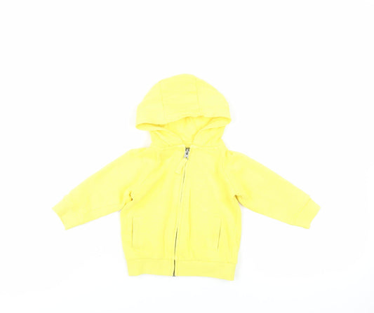 NEXT Baby Yellow Cotton Full Zip Jumper Size 9-12 Months Zip - Hooded