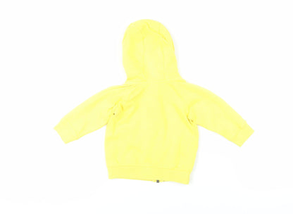 NEXT Baby Yellow Cotton Full Zip Jumper Size 9-12 Months Zip - Hooded