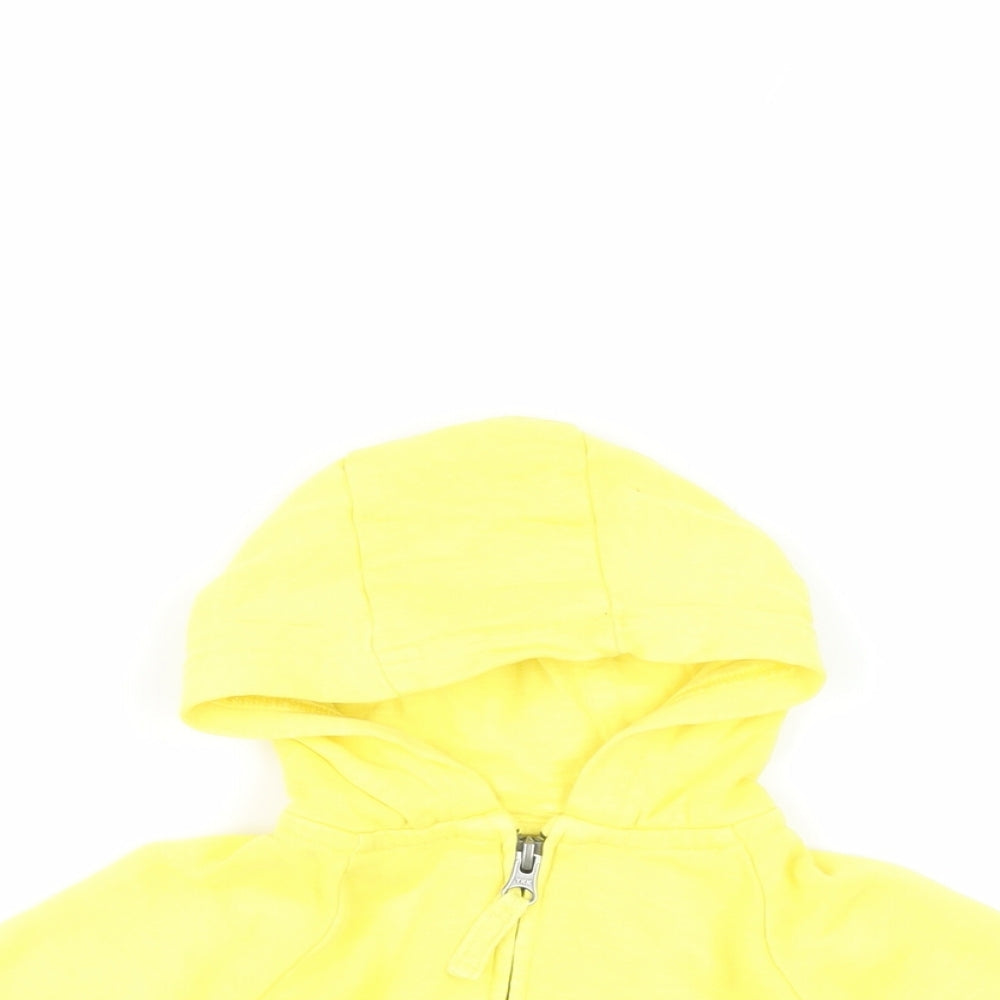 NEXT Baby Yellow Cotton Full Zip Jumper Size 9-12 Months Zip - Hooded