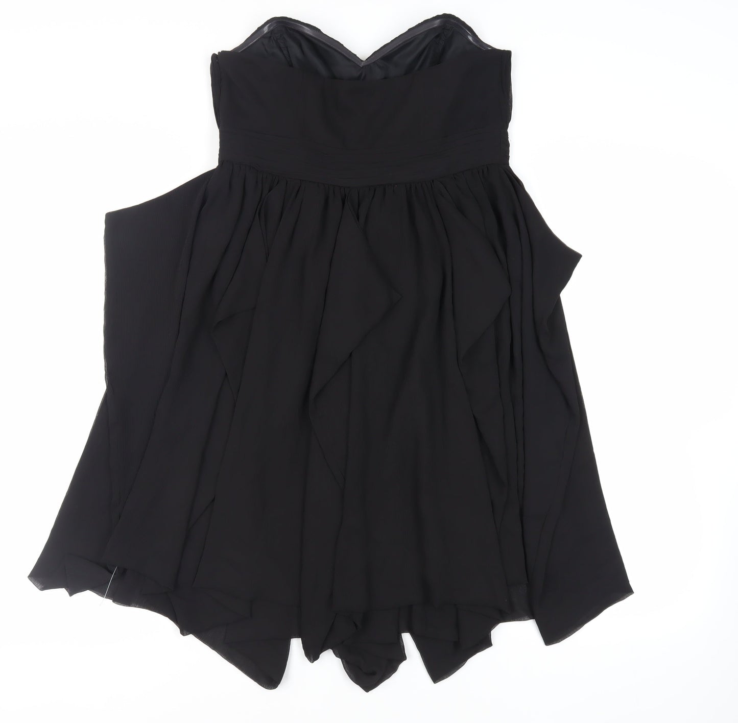 ASOS Womens Black Polyester A-Line Size 12 Sweetheart Zip - Strapless