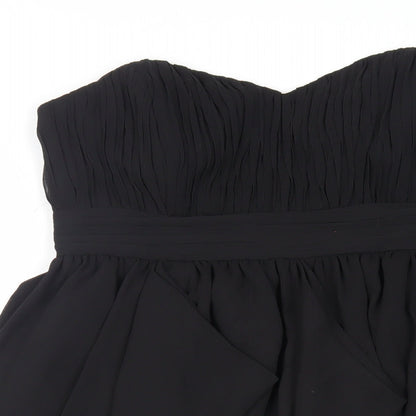 ASOS Womens Black Polyester A-Line Size 12 Sweetheart Zip - Strapless